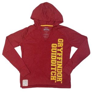 Universal Studios Harry Potter Gryffindor Long Sleeve Hooded T-Shirt Size Small